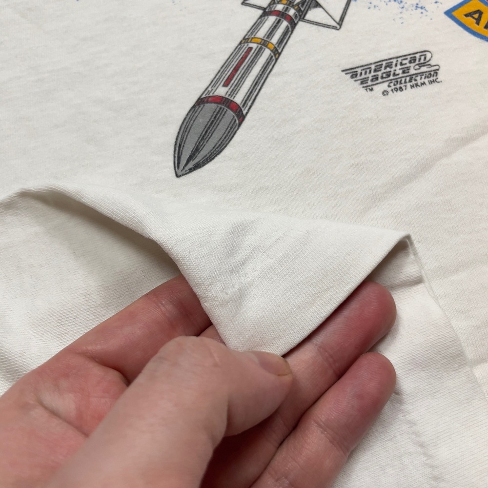 VTG Rare 1987 F-14 Tomcat Top Gun T Shirt Mens Large White Single Stitch 80s USA - Picture 4 of 9